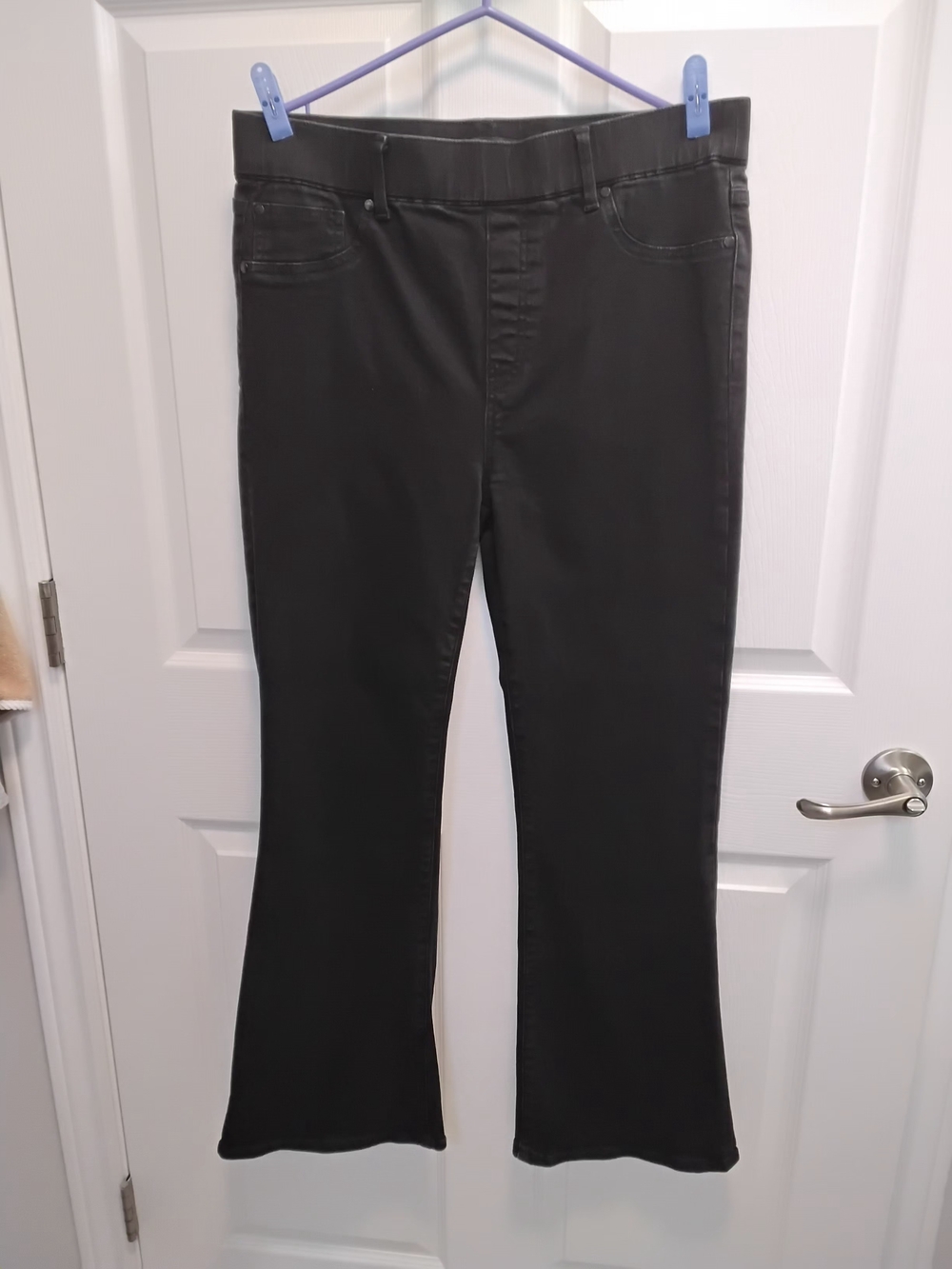 Quince Womens NINA stretch Pull On Flare Jeans SIZE LG